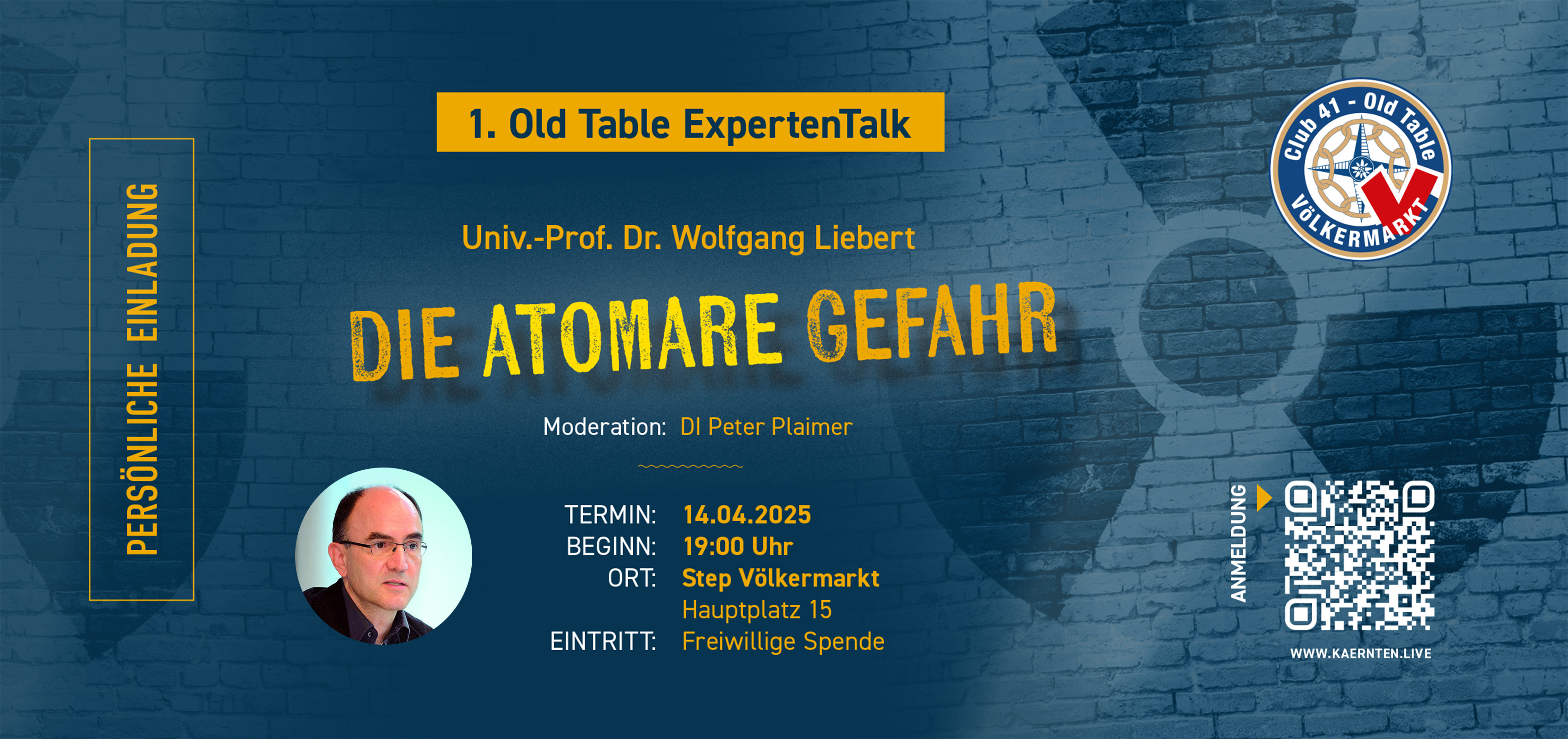- 14.04.2025 - <br> 1. Old Table ExpertenTalk <br> Univ.-Prof. Dr. Wolfgang Liebert <br> Die atomare Gefahr